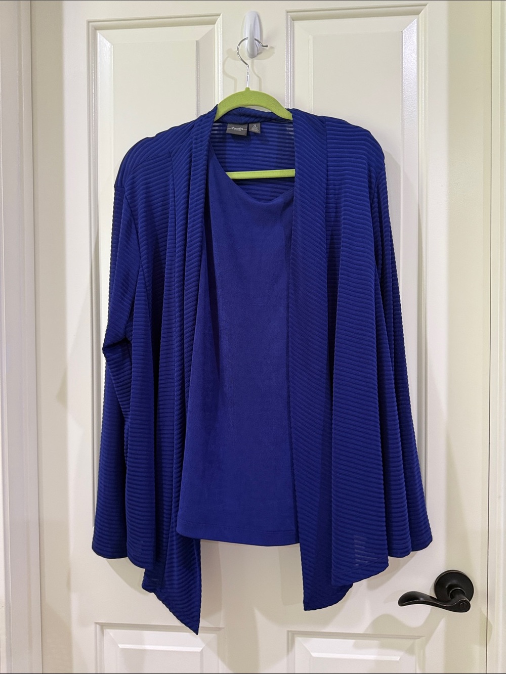 Chico's Travelers 2 Piece Blue Tank Top and Open Cardigan